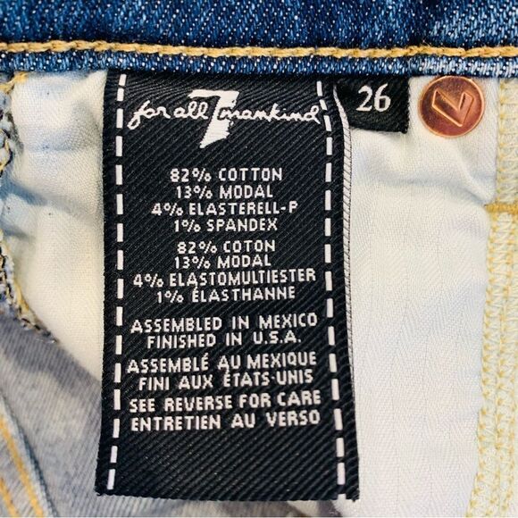 7 For All Mankind Luxe High Waist Ankle Skinny Jeans Size 26 - Picture 10 of 11